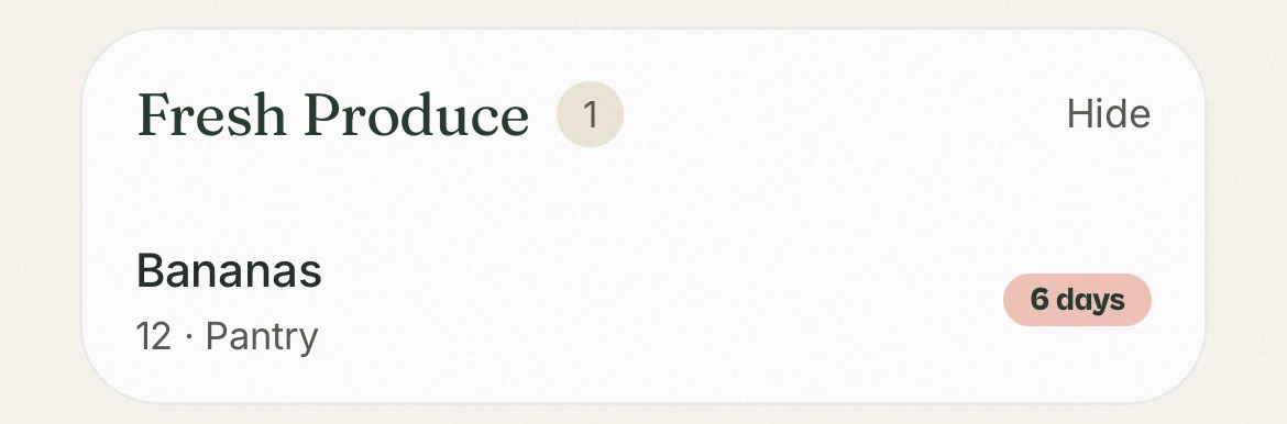 Cooksy pantry tracking