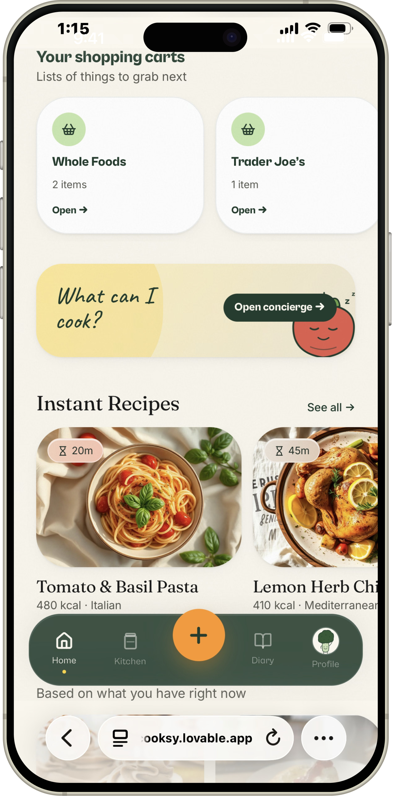 Instant recipes in Cooksy
